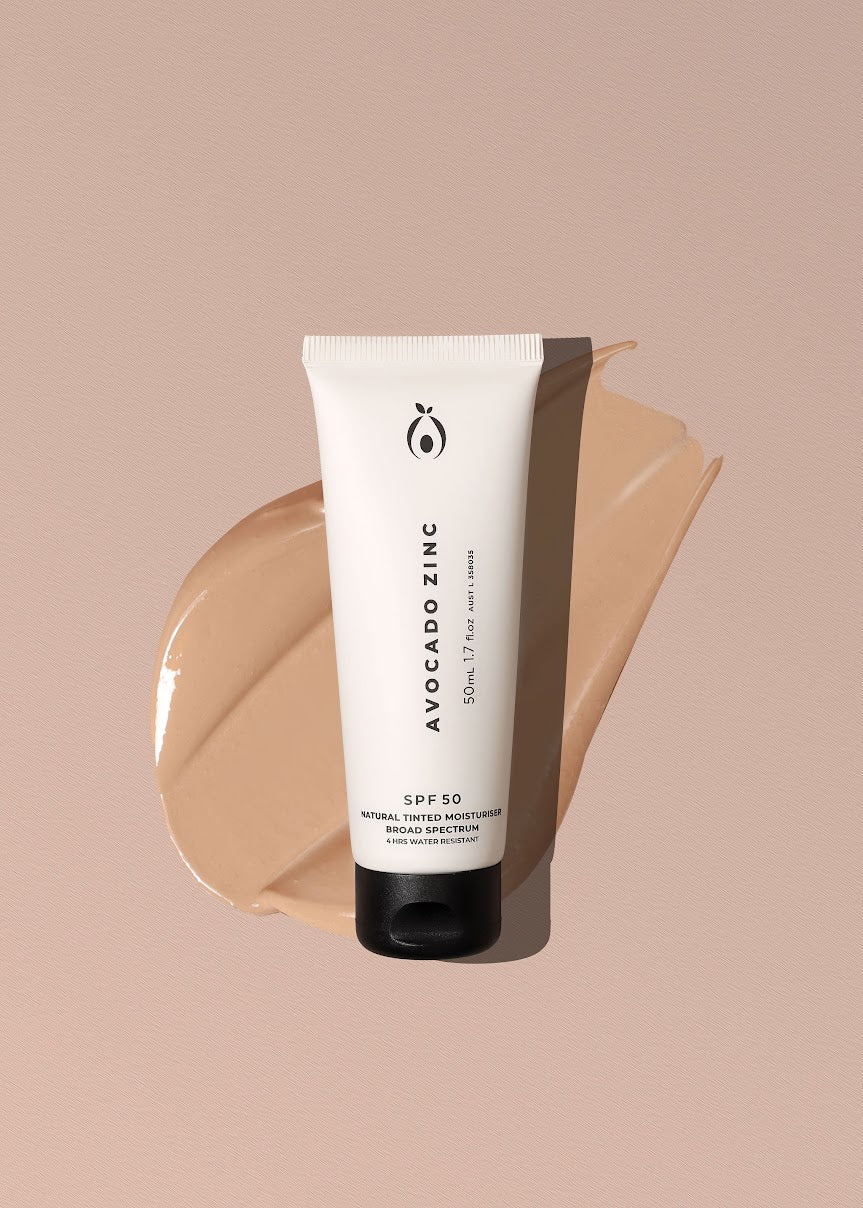 Avocado Zinc SPF 50 natural tinted moisturiser sunscreen medium